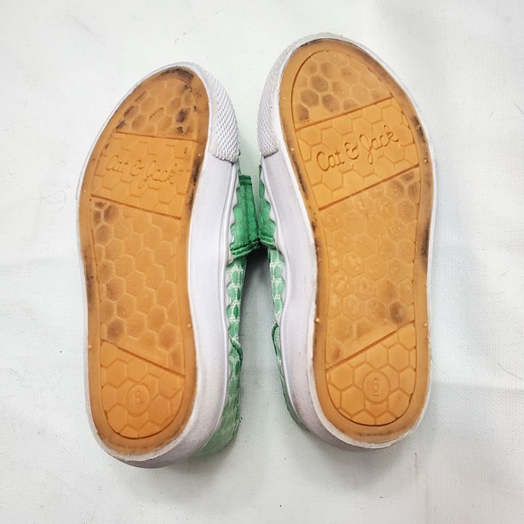 Cat & Jack Girls Canvas Sneakers Slip Resistant Slip On No Tie ♡Green♡Size 6 - Picture 6 of 6